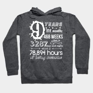 9 Years Old Funny 9th Birthday Girl Boy Gift 108 Month Hoodie